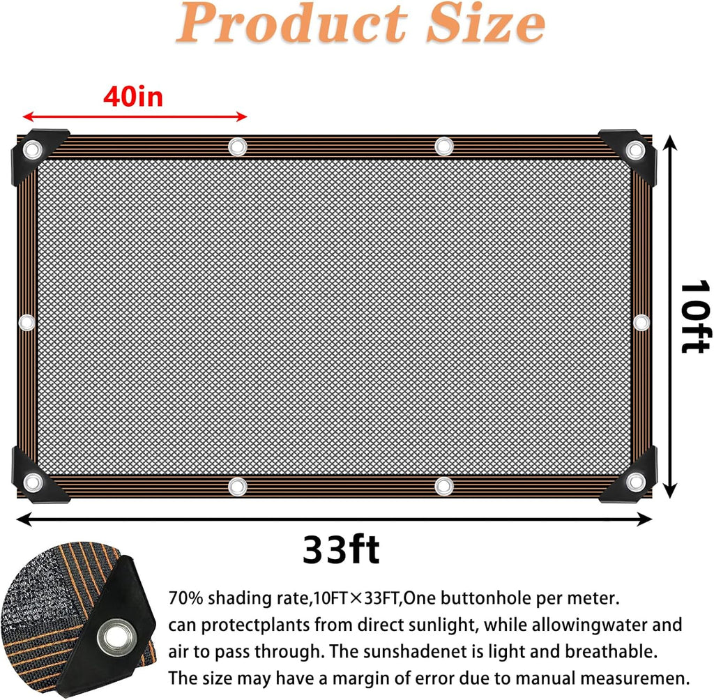 QLOFEI Shade Cloth - for Plants Greenhouse, 70% Sunblock Shade Sails -for Outdoor Garden Pergola Patio Lawn Sun Shade Cloths for Kennel Chicken Coop Easier to Hang Plant Shade Net Cover