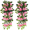 Artificial Hanging Flowers Bougainvillea, UV Resistant Fake Plastic Faux Flower Fabric Vine for Indoor Outdoor Garden Porch Eave Wedding Wall Décor