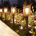 XMCOSY+ Solar Lights Outdoor, 6 Pack Pathway Lights Solar Powered, 20 LM LED Glass Outside Light, Waterproof Lighting for Garden Yard Landscape Driveway Walkway (Warm White)