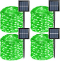 YEGUO Green Halloween Lights Outdoor Waterproof，4 Pack Each 33ft 100 LED Solar Fairy Lights, 8 Modes String Light for Outside