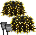 2 Pack-Solar String Lights, 78Ft 200 LED Solar Lights Outdoor with 8 Modes ，Solar String Lights Outdoor Waterproof for Yard, Fence,Balcony, Party,Christmas Tree Decorations (Warm White)