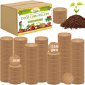 ZeeDix Organic Coco Coir Pellets Potting Soil, 150pcs 30mm Compressed Coconut Fiber Seed Starter Soil Pellets, Coco Peat Soil Discs for Indoor Outdoor Plants, Herbs, Houseplants, Flowers, Vegetables