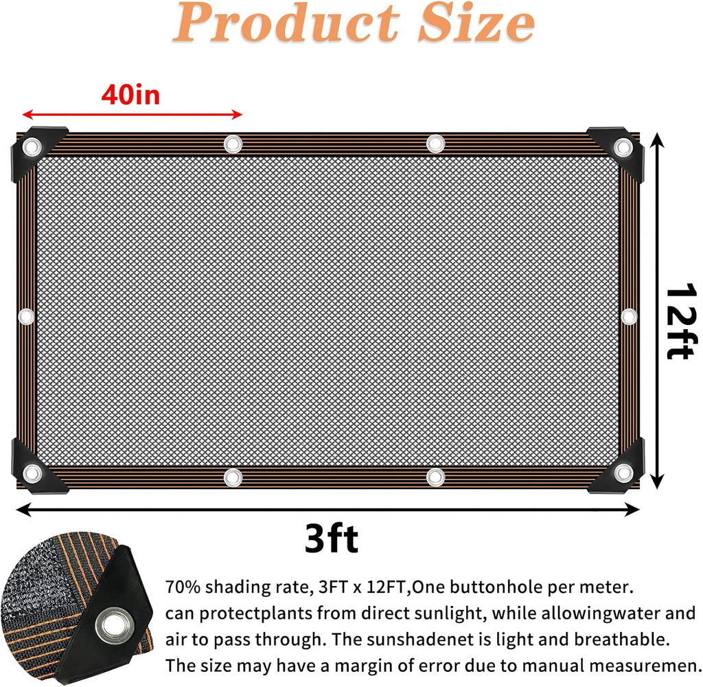 Shade Cloth - for Plants Greenhouse, 70% Sunblock Shade Sails for Outdoor Garden Pergola Patio Lawn, Sun Protection Neting Cover for Kennel Chicken Coop Easier to Hang Plant Cover