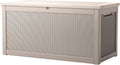 260 Gallon Storage Box, Waterproof Resin Deck Box with Steel Support & Hydraulic Rod, Lockable Storage Bench for Indoor & Outdoor Use, Storage Bin for Patio Cushions, Garden Tools, Grey