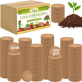 ZeeDix 100 Pcs 40mm Organic Coco Coir Pellets, Compressed Coconut Coir Seed Starter Expanding Soil Discs Potting Soil Dirt Pellets for Planting Bonsai, Herbs, Plants, Flowers and Vegetables