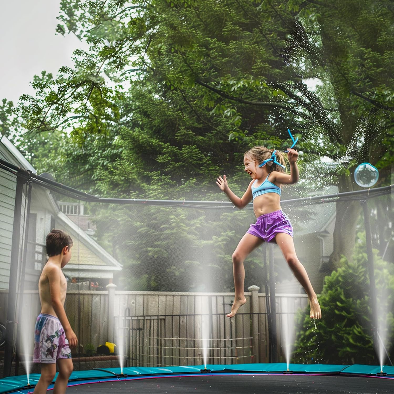 GOXAWEE Misting System, 75FT (23M) Misting Line + 28 Brass Mist Nozzles + Brass Adapter(3/4"), Misters for Outside Patio Cooling Outdoor Garden Greenhouse Trampoline for Waterpark
