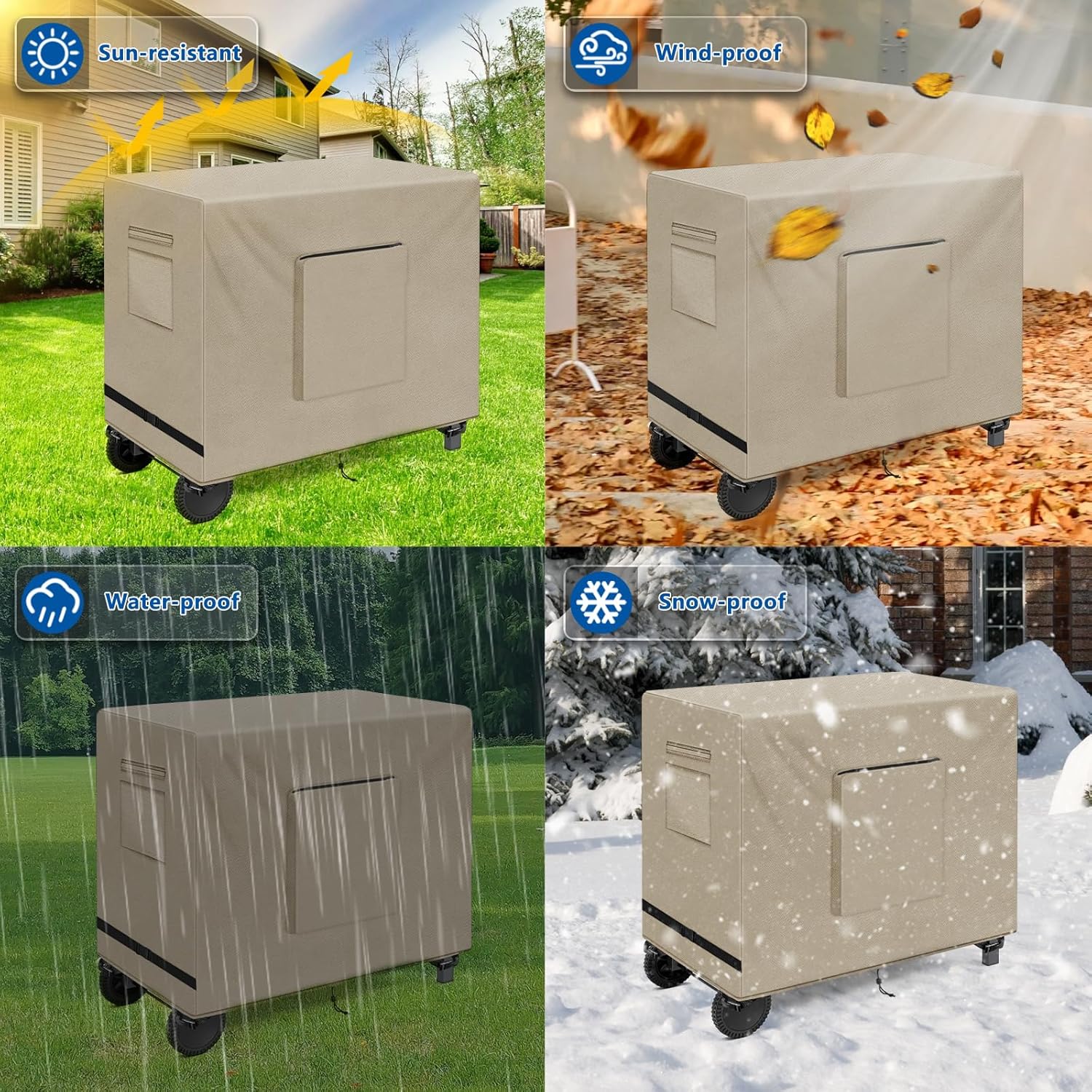 SIRUITON Outdoor Bar Cart Cover for 60 Inch Portable Outdoor Table, Heavy Duty 600D Oxford Fabric Outdoor Waterproof BBQ/Worktable Metal Movable Table Cover