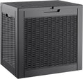 KAMABOKO 31 Gallon Outdoor Storage Box, Resin Deck Boxes Indoor and outdoor, Waterproof Storage Box Lockable Lid for Garden Tools, Package Delivery, Pool Supplies, Patio Cushions, Black