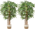 Artificial Bamboo Tree, 5 Feet Tall Decorative Bamboo Plants 60in Bamboo Silk Tree Large Fake Floor Plants for Living Room, Garden, Office Indoor/Outdoor Decor, 2 Pack