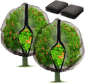2 Pack Fruit Tree Netting Bags with Zipper and Drawstring, Ultra Fine Mesh Garden Netting Plant Cover, Bird Netting for Blueberry Bushes, Fruit Vegetable Trees, Flowers (Black, 10 x 10 ft)
