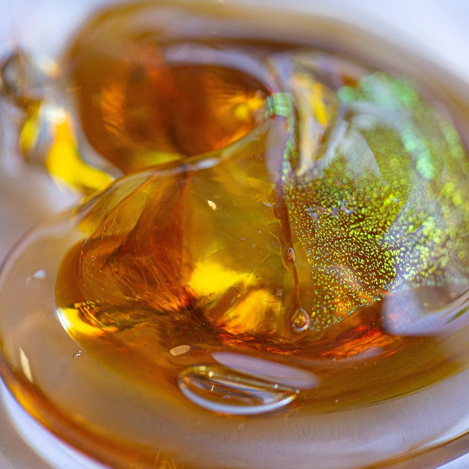Luke Adams Glass Hanging Hearts – Hand Blown Glass Heart Ornament for Windows or Gifts – Colorful Blown Glass Hearts Decor (November - Citrine)