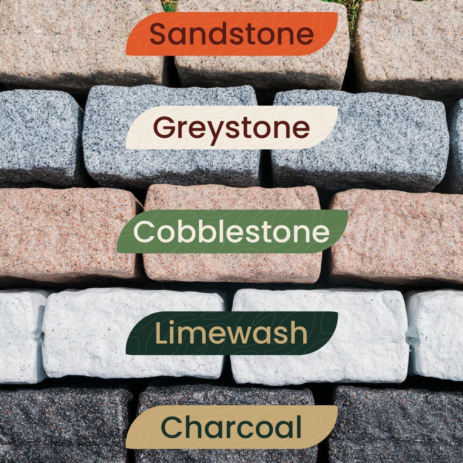 Beuta Landscape Edging | Garden Edging Border | Faux Stone Blocks for Lawn Edging, Flower Beds & Yard Edging – 10 Pack | Each Section Has 6 Blocks 48" L x 4" W x 6.5" H | 20 Spikes | Sandstone