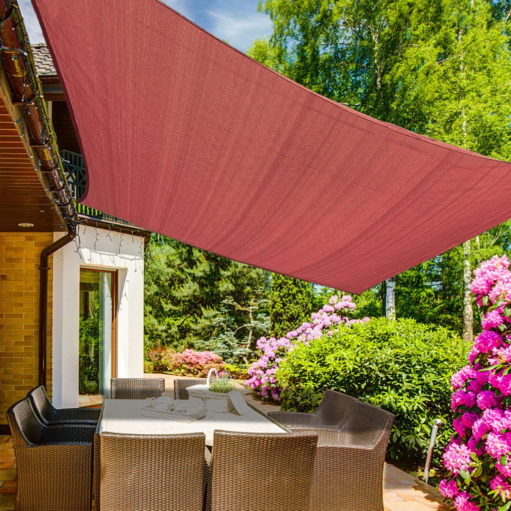 KANAGAWA 12'X16' Rust Red Custom Size Sun Shade Sail Rectangle UV Block Canopy Cover for Patio Backyard Lawn Garden Outdoor (Customized Available)