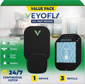 VEYOFLY Fly Trap Indoor, Fruit Fly Traps for Indoor, (1 Device + 3 Refills) Gnat Traps for House, Fly Catcher, Plug in Light Flying Insect Trap, Bug Light Killer, Fly Trap