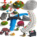 Kai Dream Fairy Garden Accessories, Fairy Garden Kit, 118 Pieces of Miniature Decor: Mushrooms, Bridge, Steps, Moss, Furniture Figurines, Fake Fence, Flowers, and Blue Crystal Gravel