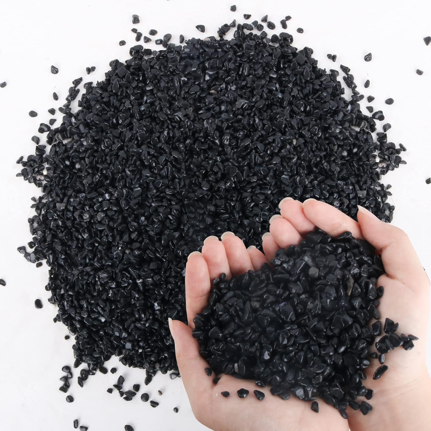 7lb Black Cactus Pea Gravel Rocks,1/4 Inch Pebbles for Indoor Plants, Natural Succulent Rock and River Rocks Decorative for Aquariums, Vases, Outdoor Gardening, Top Dressing for Potted Plants