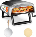 NutriChef Outdoor Pizza Oven with 360° Rotating Pizza Stone | Adjustable Heat Control Dial, Includes Pizza Peel, Stone & Regulator with Hose | Cooks 12" Pizza in 60 seconds | 25.2 x 16.1 x 14 IN