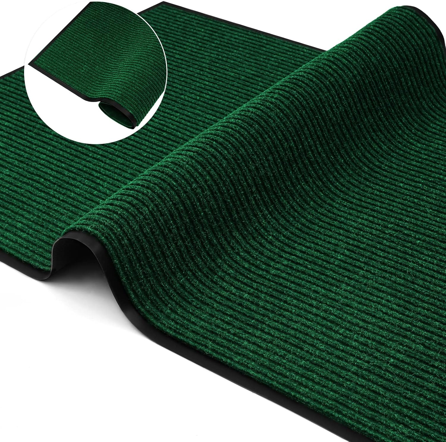 Profile Rubber Door Mat, 47x31inch, Heavy Duty, Entrance Doormat, Indoor and Outdoor, Waterproof, Easy Clean Shoe Scraper, Home Rug Welcome Mats for Entryway, Patio, Porch, Green