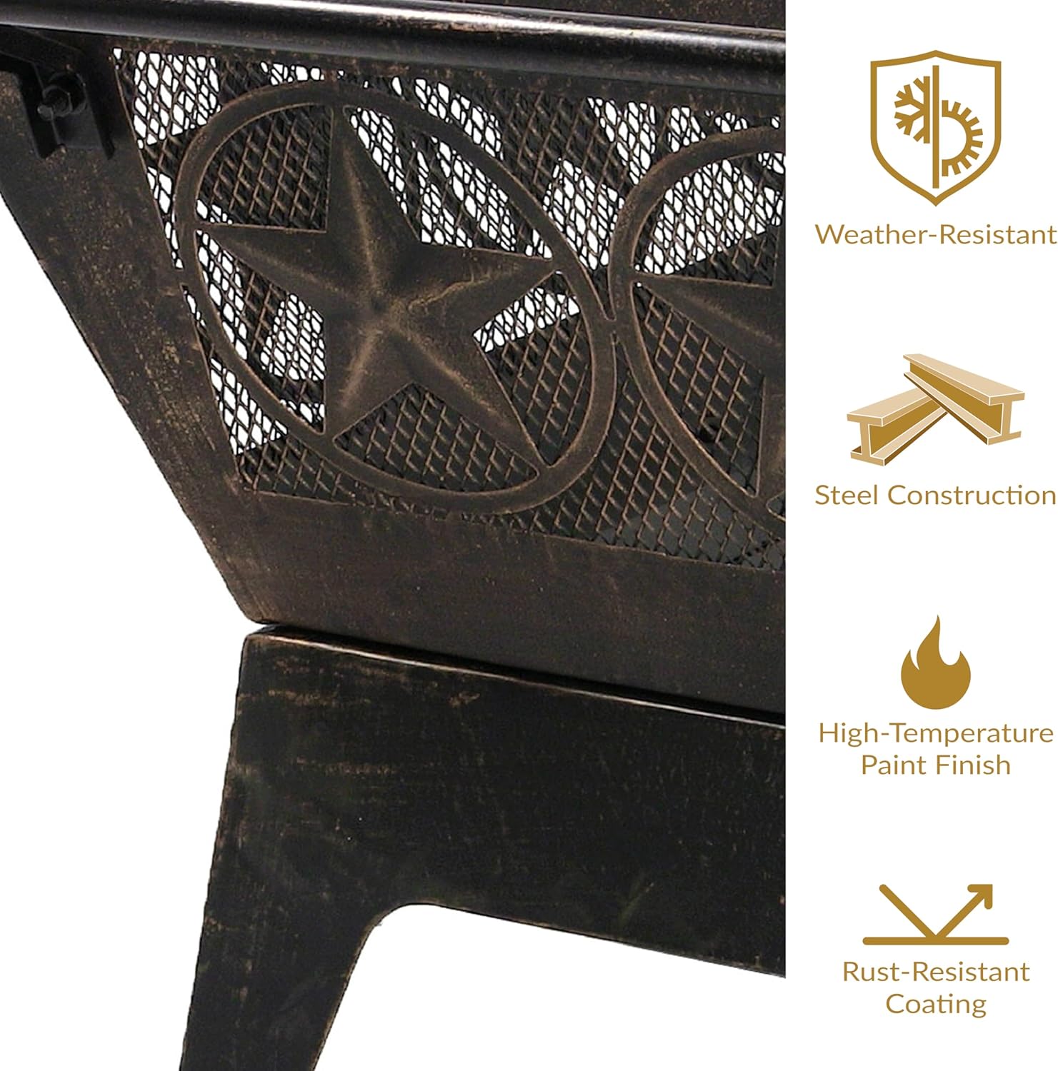 Sunnydaze Northern Galaxy 32-Inch Outdoor Fire Pit with Grill Grate, Spark Screen, and Poker - Heavy-Duty Wood-Burning Fire Pit for Outside