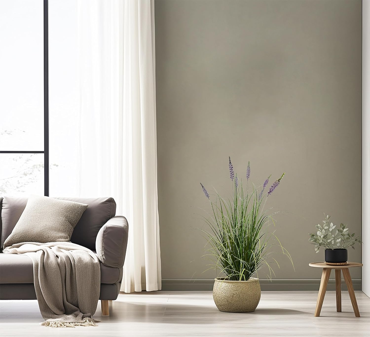 Artificial Plant 47in(2pack) Tall Artificial Lavender Plant,Faux Plants Indoor Home Decorative Artificial Plants & Flowers in Pot Fake Plant, House Plant Indoor