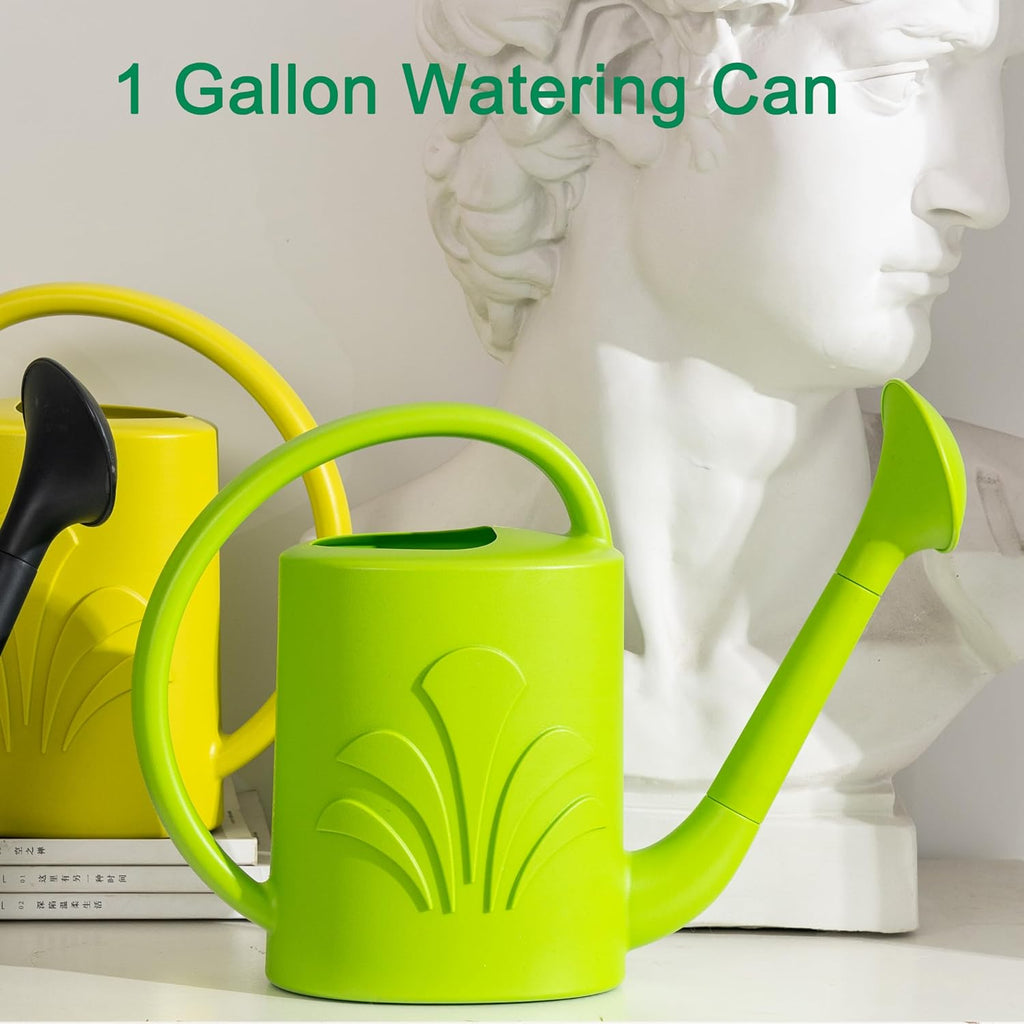 1 Gallon Watering Can Outdoor, Watering Can for Indoor & Outdoor Plants, Flower with Detachable Sprinkler Head