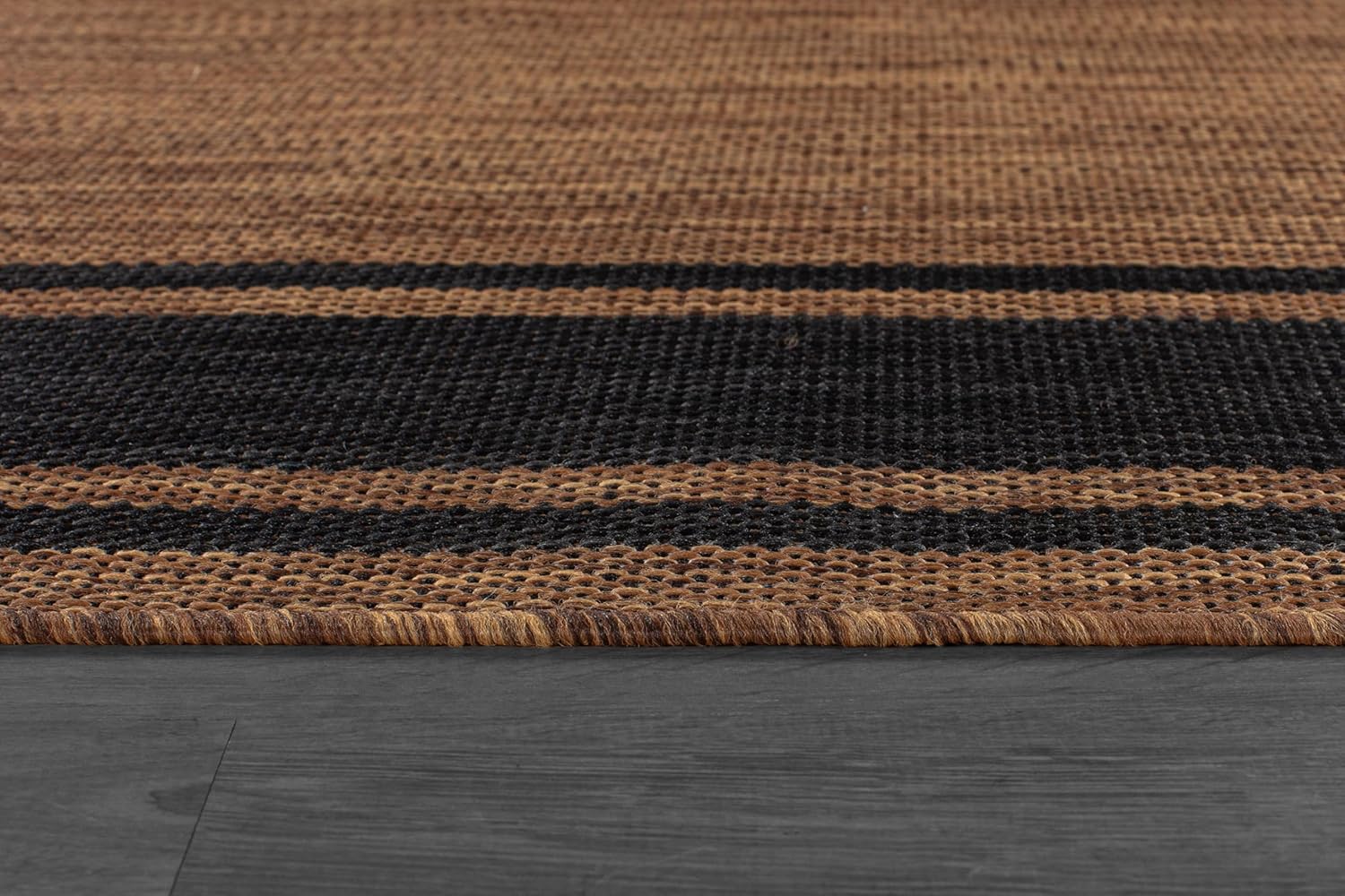 Beverly Rug Outdoor Rug 8x10 Modern Bordered Area Rugs for Indoor and Outdoor Patio Deck Porch Garden Waterproof Weather Sun Resistant Washable Outside Carpet (8 x 10 Gold)