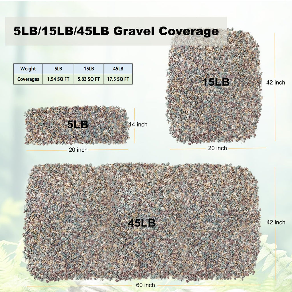 15LB Succulents Rocks for Plants Cactus Gravel Pebbles for Fish Tank 1/2 Inch Natural River Rocks for Vase, Aquarium, Landscaping,Bonsai,Terrarium Pebbles, Mixed Color