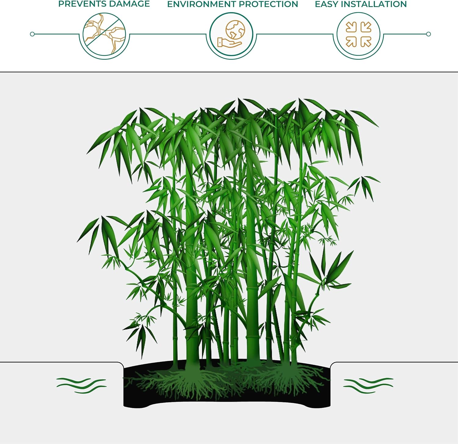DeepRoot Water Barrier, Versatile Bamboo Barrier, Easy-to-Install Garden Barrier for Landscaping and Protection, Durable, Flexible, 24" x 100' Roll-30 mil Thickness, Black (WB 24/30-100)
