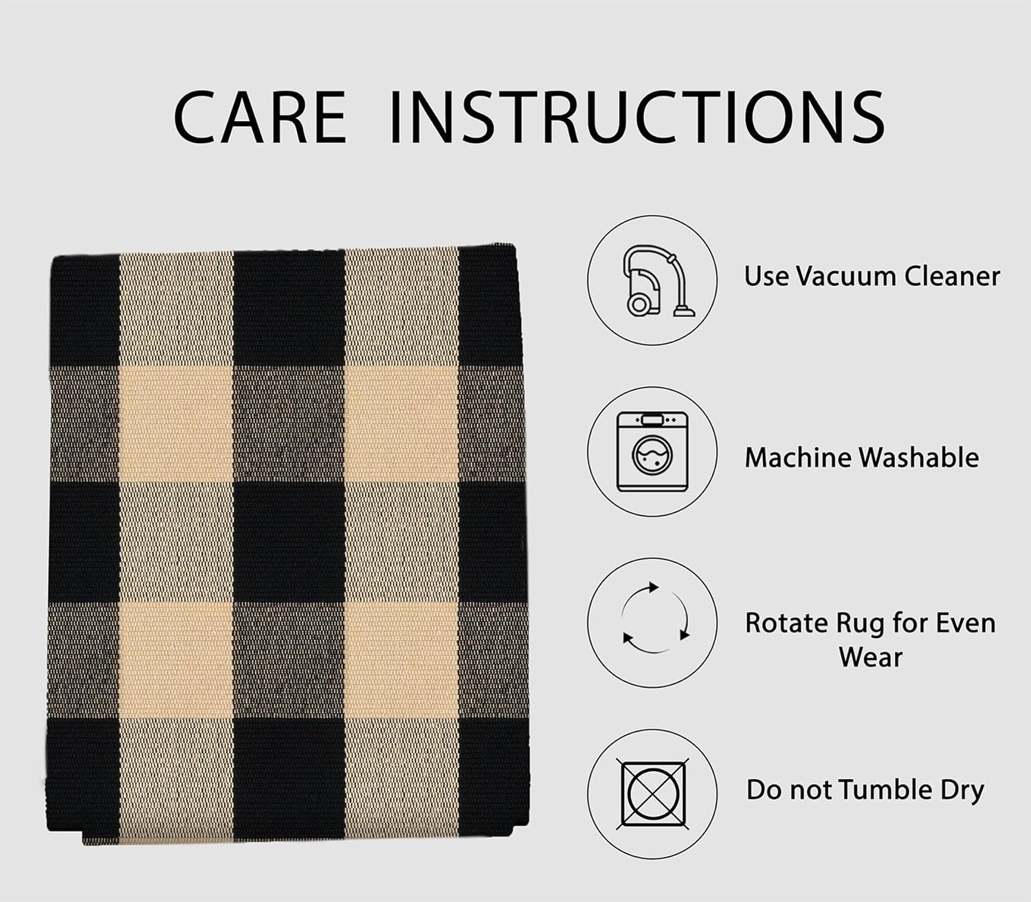 IOHOUZE Buffalo Plaid Checkered Rug 2x3 Ft Front Door Mats, Washable Area Rugs for Front Porch Welcome Mats Indoor Outdoor, Entryway Door Rug for Entryway, Home Entrance, Tan Black