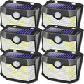 Aootek 6 Pack Solar Motion Sensor Outdoor Lights, Modern Black Oval Wall Lights with 3 Lighting Modes, Waterproof for Garden, Patio, Garage, Yard, Deck