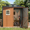 Outdoor Storage Shed 6x4 Ft, Lockable Metal Garden Shed with Window, Tool Shed Tiny House Vertical Outside Storage Building for Backyard, Lawn, Patio, Bike