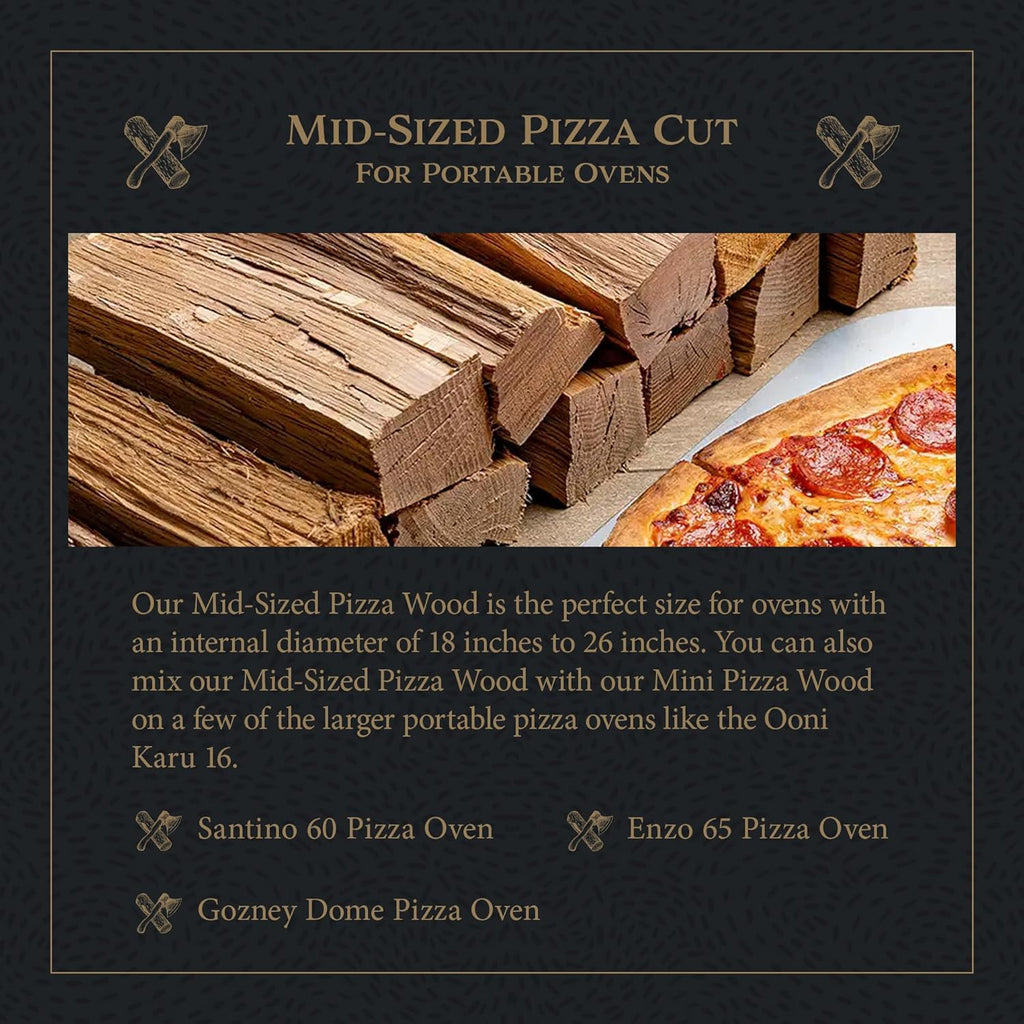 Cutting Edge Firewood Pizza Oven Wood - 8-Inch Splits - Ultra Kiln-Dried Oak Cooking Logs - Large 50 lbs Box for Ovens, Alfa One, Gozney Dome, Solo Stoves