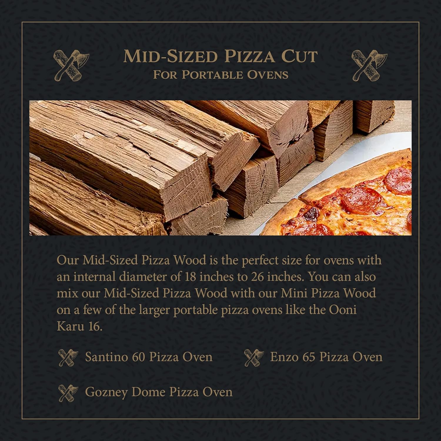 Cutting Edge Firewood Pizza Oven Wood - 8-Inch Splits - Ultra Kiln-Dried Oak Cooking Logs - Large 50 lbs Box for Ovens, Alfa One, Gozney Dome, Solo Stoves