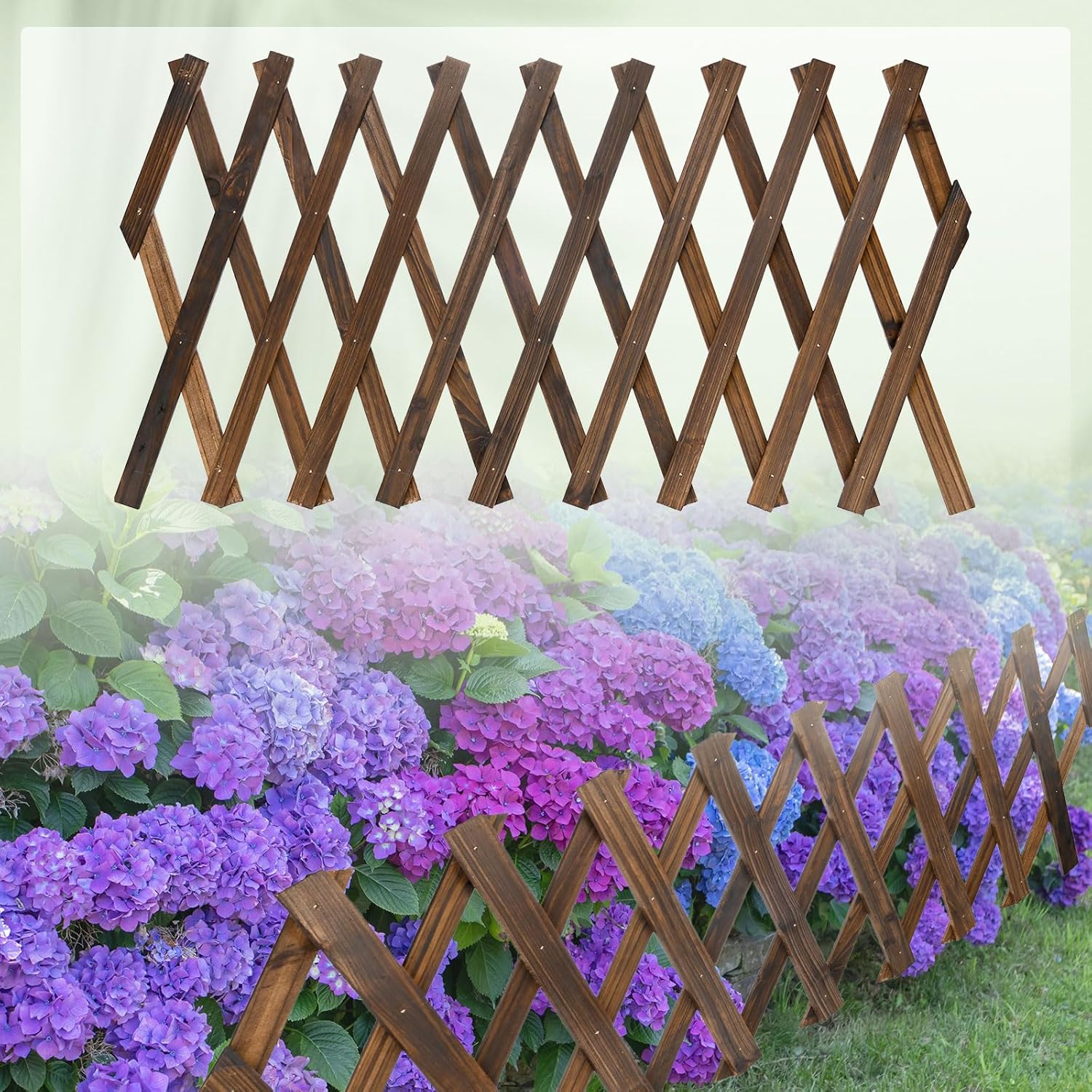 1-Pack Expandable Willow Trellis, 12" x 75" Wooden Lattice Panels Wall Fence for Outdoor Yard Climbing Plants Vine Balcony Patio Decor, Expandable Plant Support Trellis