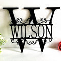 Personalized Metal Name Signs, Split Letter Monogram Wall Decor, Custom Last Name Sign, Family Name Sign for Outdoor, Personalized Wedding Gift, Garden Decor, Metal Wall Art, Housewarming Gift (MonogramDesign_12)