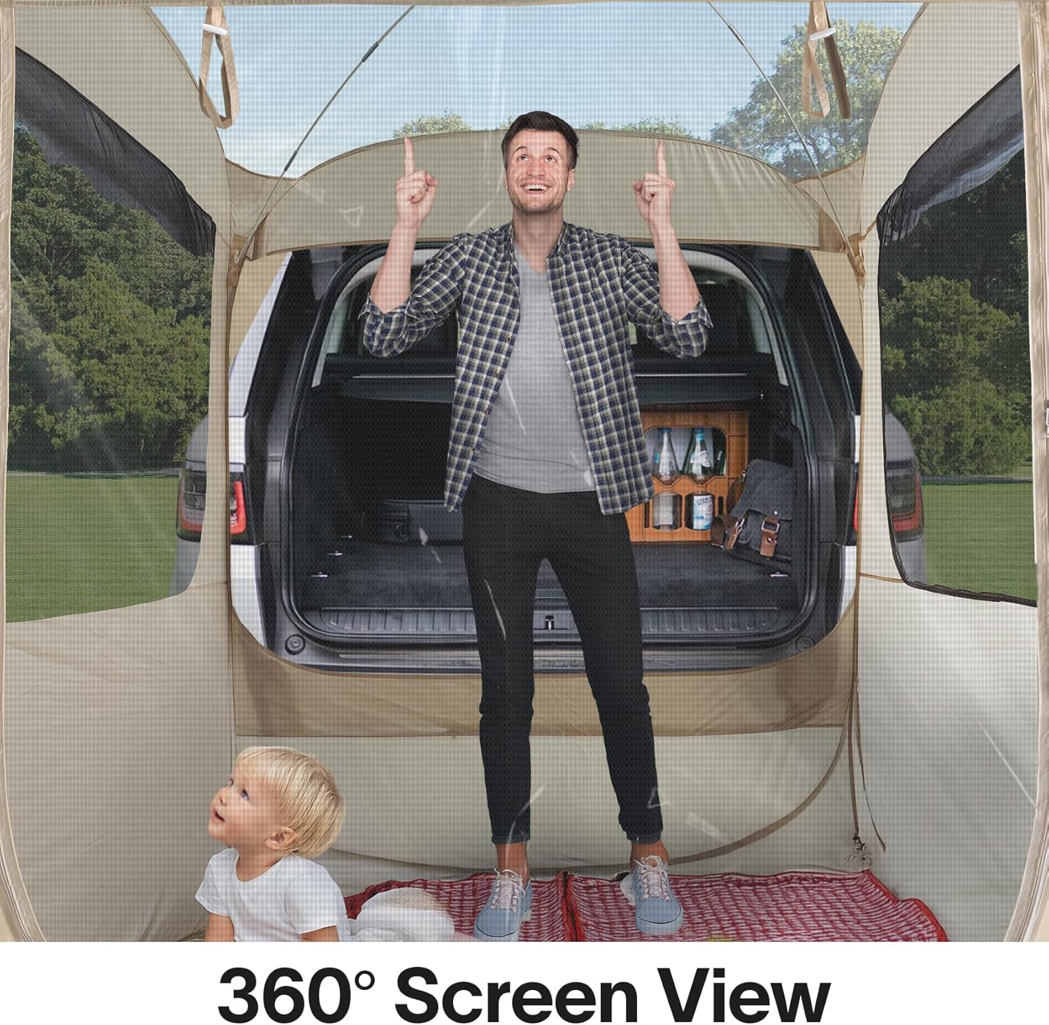 Alvantor Screen House Gazebo, 6-10-15 Person Pop Up Igloo Screened Canopy Tent with Mosquito Netting Sides, Instant UV Resistant Sun Shelter for Garden, Patio, Backyard