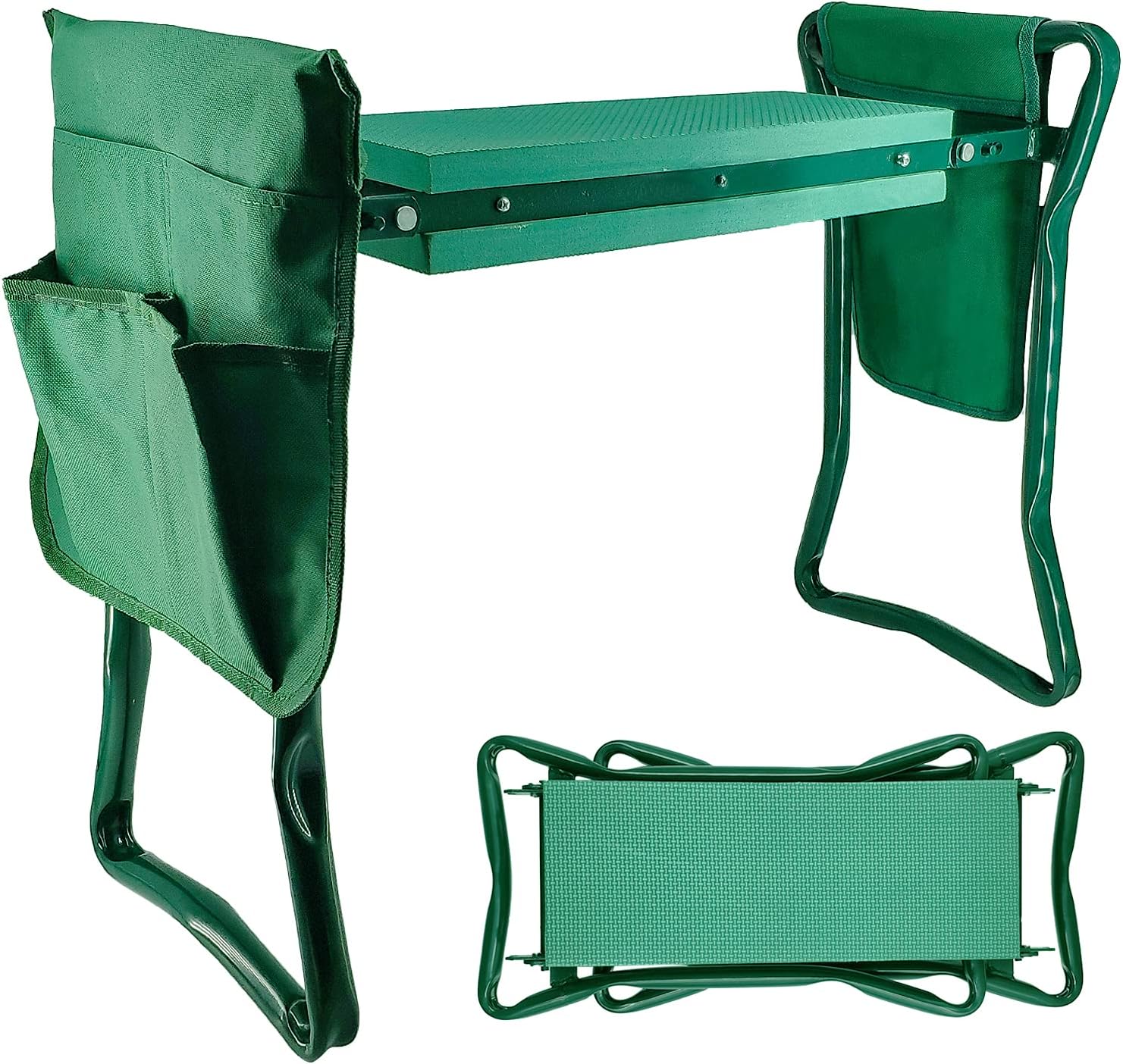 Foldable Garden Kneeler and Seat with 2 Gardening Tool Pouches Multiuse Bench with Soft Kneeling Pad,Gardening Gifts for Women Men Gardener Parent Elders Christmas