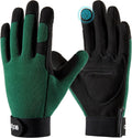 COOLJOB Thorn Proof Garden Gloves with Touchscreen Fingers for Men, Rose Pruning Work Gloves with Palm Cushion for Gardener, Farmer and Landscaper (Green 1 Pair Medium)