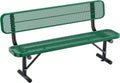 6Ft Outdoor Bench with Back Portable Frame, Outdoor Steel Park Bench with Backrest, Expanded Metal Mesh Bench for Outside, Lawn, Backyard, Park, Deck, Garden, Patio, Porch, Green