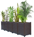 Raised Garden Beds Outdoor for Vegetables, Flowers, Herbs, Garden Box with Drain Outlet, Heat and Frost Resistance Planters 79 X 16 X 21 in