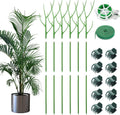 6 Pack 39.37" Detachable Twig Plant Support Stakes Set, Blends in to Plant, Branch Plant Sticks with Orchid Clips Twist Plant Ties, Twig Trellis for Indoor Outdoor Plants Potted Plants Flower