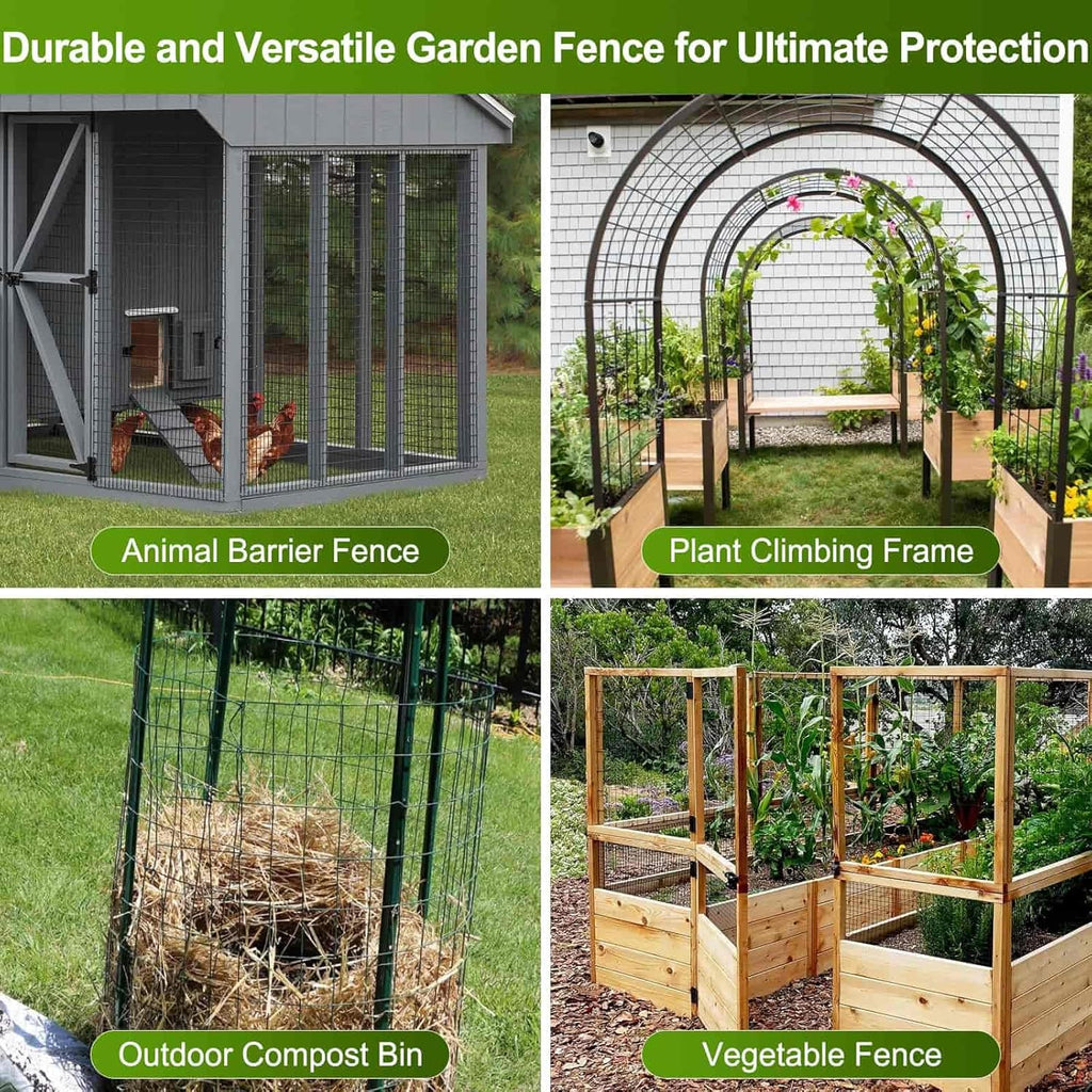 Black Welded Wire Fence 36 Inch x 59 Foot, 2.4" x 2.4" 14GA PVC Coated Wire Fencing for Garden Bed, Vinyl Coated Metal Wire Mesh Roll for Yard Vegetable Plant Protection Chicken Dog Poultry Netting