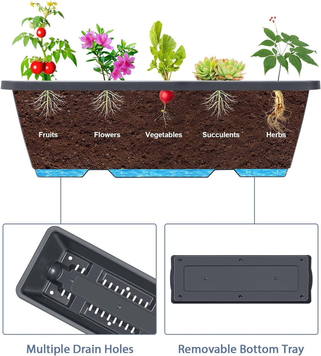 4 Tier Vertical Garden Planter Herb Garden Planter Outdoor Planters for Outdoor Plants Standing Vertical Raised Garden Bed Tiered Garden Vegetable Planter with Drainage Holes (Grey)