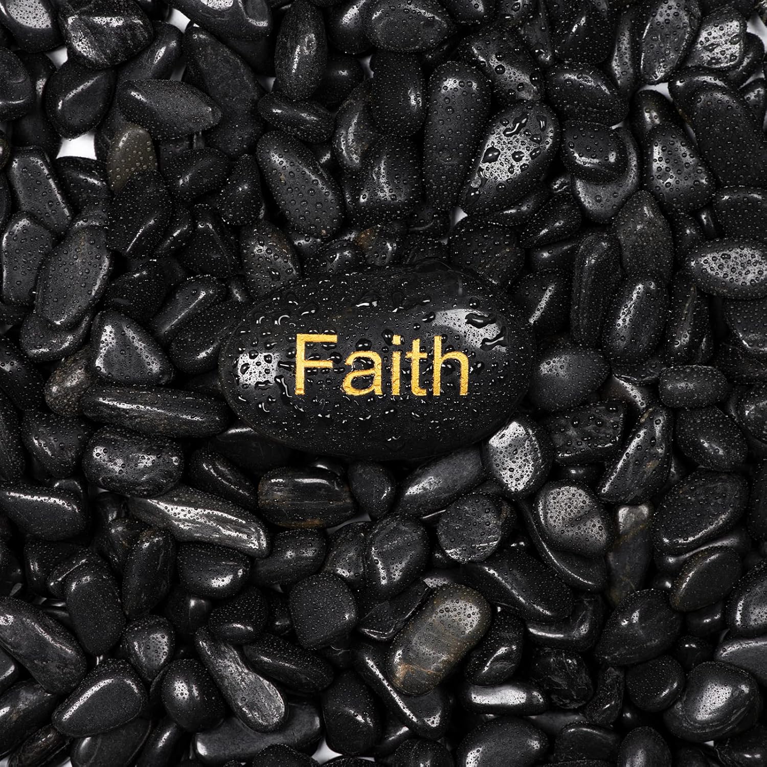 11lbs Black Natural River Rocks, High-Polished Pebbles for Plants Garden, 0.3-0.8 inch Decorative Stones, Ideal for Fish Tank, Vases, Home Decor and Garden Landscaping,Black