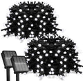 2Pack-Solar String Lights, 78Ft 200 LED Solar Lights Outdoor with 8 Modes ，Solar String Lights Outdoor Waterproof for Yard, Fence,Balcony, Party,Christmas Tree Decorations (Cold White)