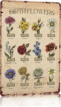 Bestylez Garden Gifts Vintage Gardening Signs Mom Grandma Birth Month Flower Tin Sign for Home Garden Greenhouse Living Room Bedroom Yard Cottage Outdoor Decor 8X12 Inch (3355)