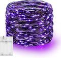 Dazzle Bright Fairy String Lights, 20 FT 60 LED Copper Wire Battery Operated Waterproof Lights, Halloween Decorations for Indoor Home Room Outdoor Garden Patio Party Decor (Purple, 1)
