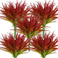 32Pcs Artificial Grass Fake Plants 17.3in Outdoor Plants UV Resistant Greenery Stems Fake Grass for Home Window Garden Office Patio Pathway Front Porch Décor Light Green & Red