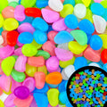 0.7LB 25-27mm Color Glowing Rocks for Driveway Glow in The Dark Rocks for Fish Tank Luminous Pebble Stones for Lawn Landscape Decor Garden Patio Aquarium Walkway