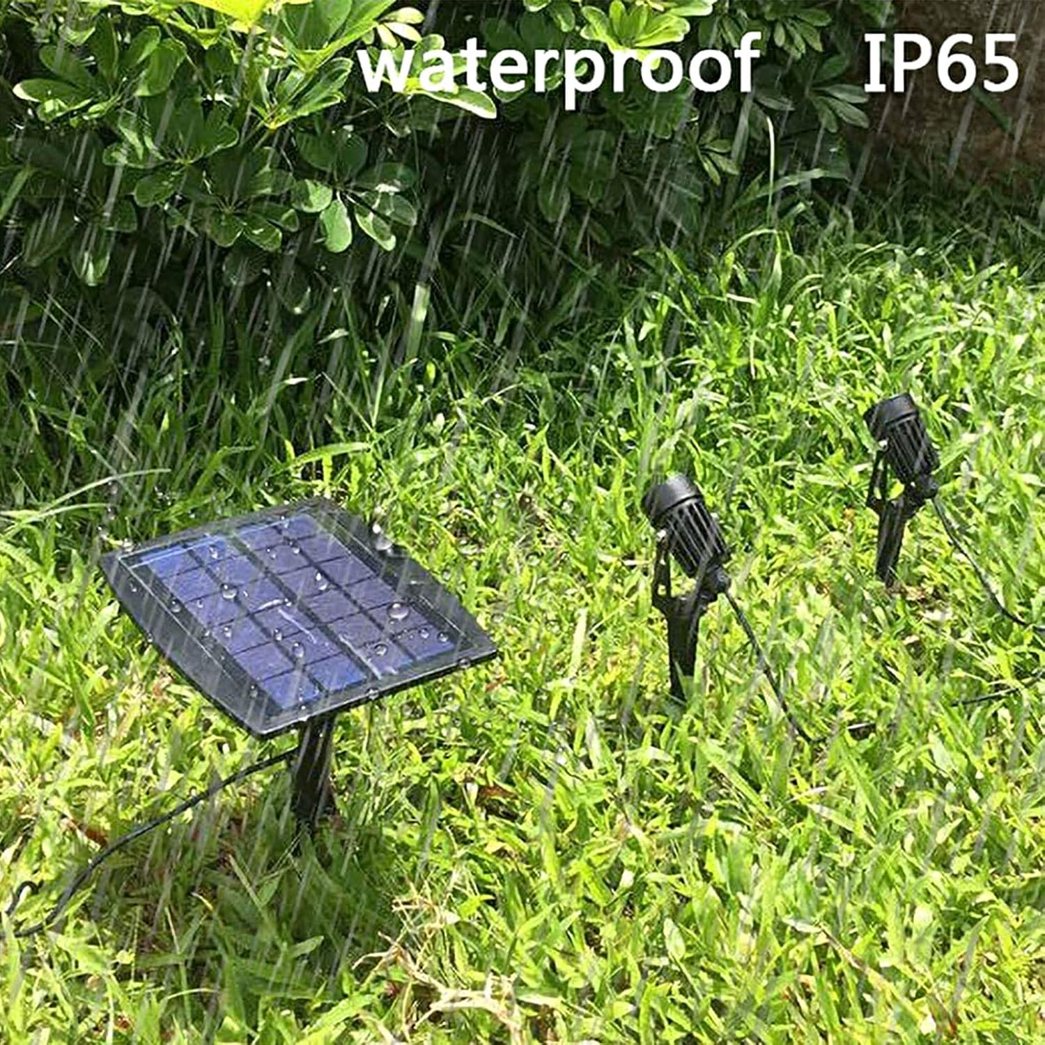 DLLT LED Solar Spot Lights Outdoor Landscape Spotlights, 2-in-1 Solar Powered Wall Lights-Low Voltage Outdoor Landscaping Light for Garden Yard Lawn Pathway Landscape Downlight, Warm White,Auto on/off